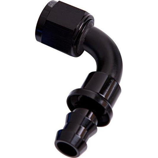 Aeroflow AF403-10BLK 90 Deg Push Lock End -10AN Black No Clamp Required AF403-10BLK