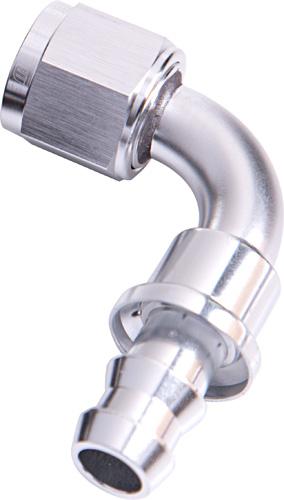 Aeroflow AF403-06S 90 Deg Push Lock End -6AN Silver No Clamp Required AF403-06S