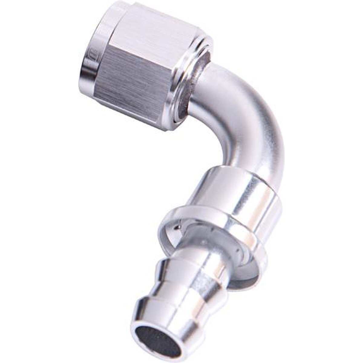 Aeroflow AF403-08S 90 Deg Push Lock End -8AN Silver No Clamp Required AF403-08S