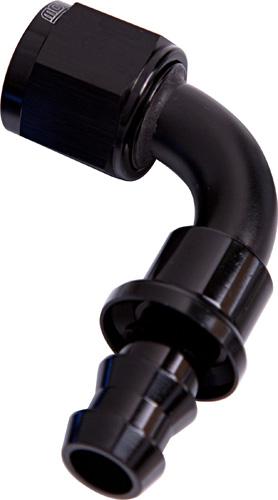 Aeroflow AF403-06BLK 90 Deg Push Lock End -6AN Black No Clamp Required AF403-06BLK