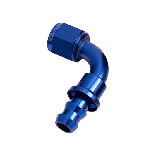 Aeroflow AF403-10 90 Deg Push Lock End -10AN Blue No Clamp Required AF403-10