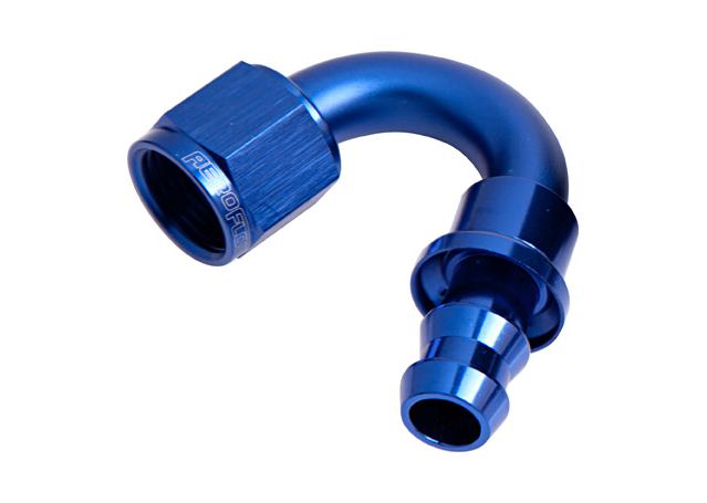 Aeroflow AF405-06 150 Deg Push Lock End -6AN Blue No Clamp Required AF405-06