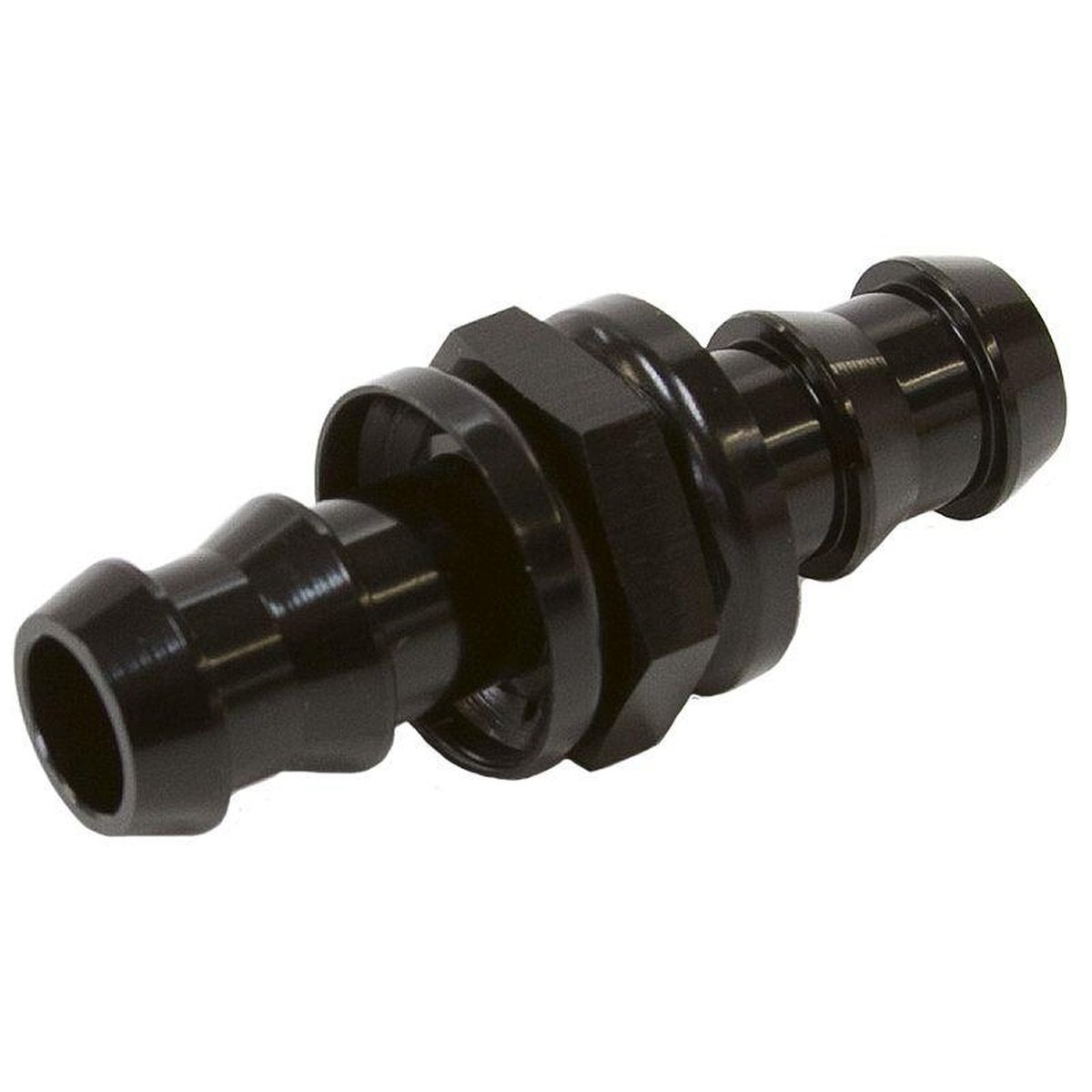 Aeroflow AF410-06-05BLK 8mm To 3/8" -6 Pushlock Hosejoiner Black Male To Male