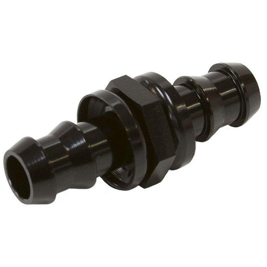 Aeroflow AF410-06BLK -6 Push Lock Barb Joiner Black 3/8" Male To Male Barb
