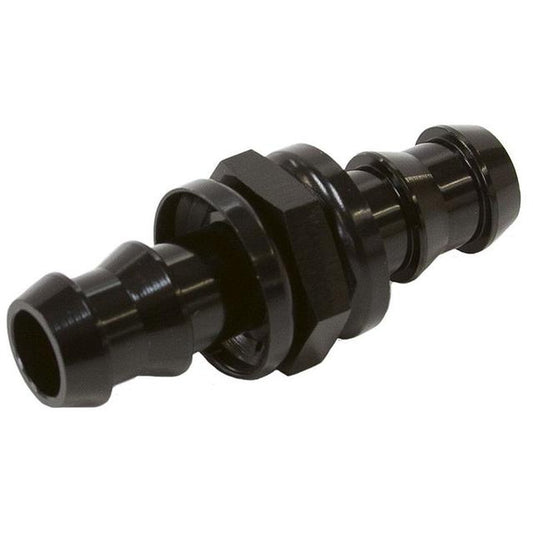Aeroflow AF410-04BLK -4 Push Lock Barb Joiner Black 1/4" Male To Male Barb