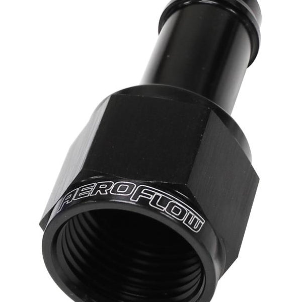 Aeroflow AF411-06-05BLK Female -6AN To 5/16" Barb Black With Tube Nut