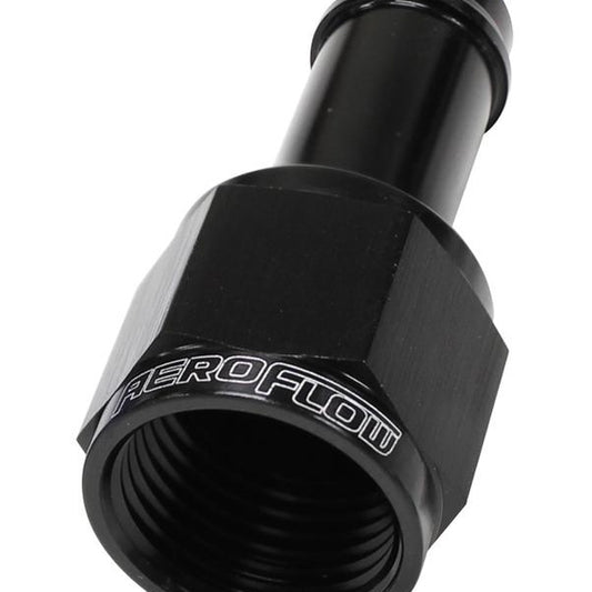 Aeroflow AF411-06-05BLK Female -6AN To 5/16" Barb Black With Tube Nut