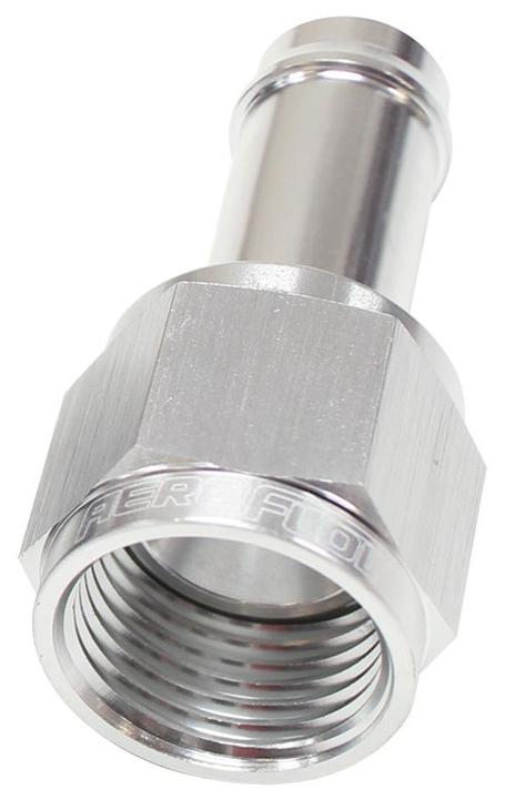 Aeroflow AF411-08S Female -8AN To 1/2" Barb Silver With Tube Nut