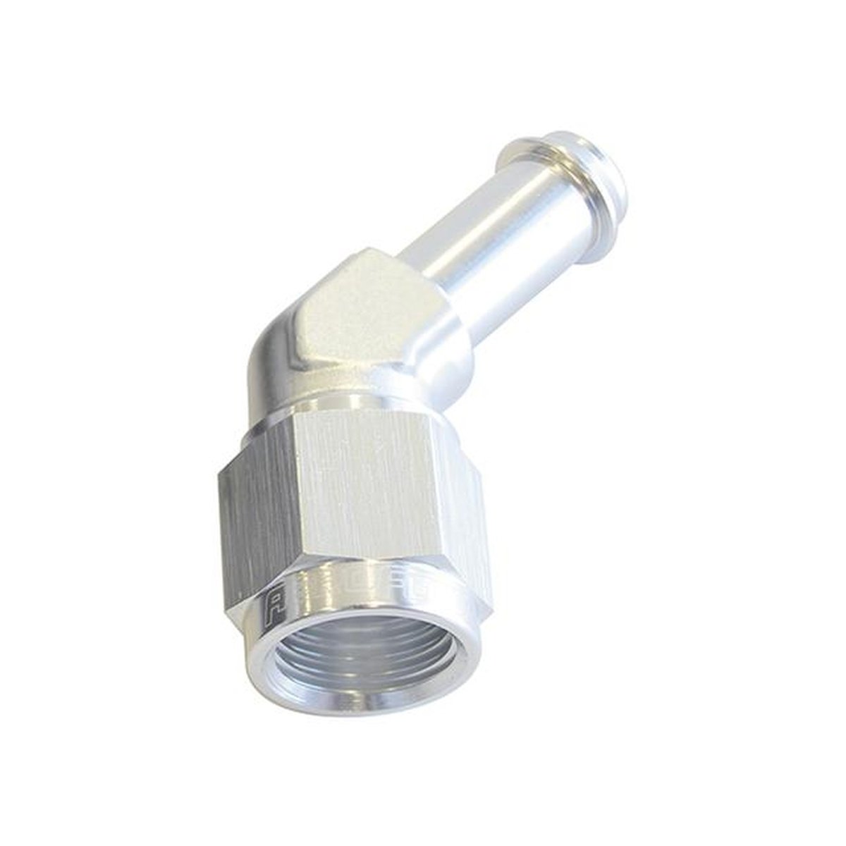 Aeroflow AF412-06S Female -6AN 45Deg To 3/8" Barb Silver Swivel Nut
