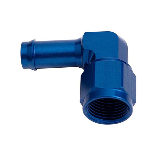 Aeroflow AF413-06 Female -6AN 90Deg To 3/8" Barb Blue Swivel Nut