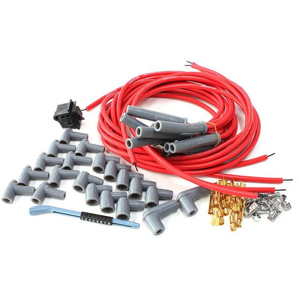 Aeroflow Lead Set Univ Red Multi V8 Straight Plug Ends Std & Hei