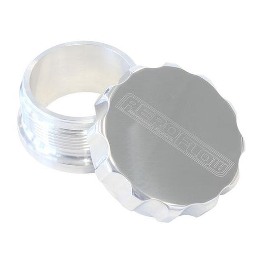 Aeroflow AF460-40P 2-1/2" Alum Weld Bung And Cap Raw Weld On / Polished Cap