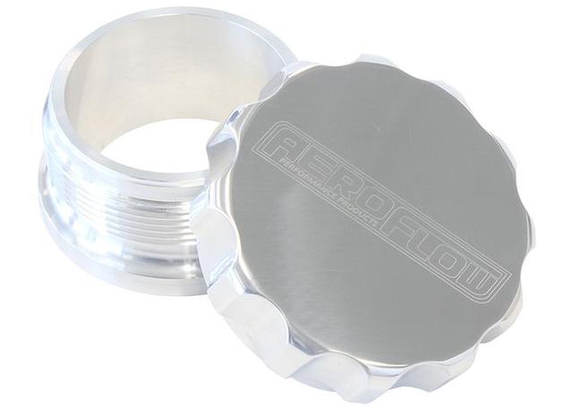 Aeroflow AF460-32P 2" Alum Weld Bung And Cap Raw Weld On / Polished Cap