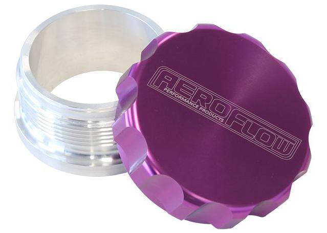 Aeroflow AF460-48PUR 3" Alum Weld Bung And Cap Raw Weld On / Purple Cap