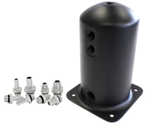 Aeroflow AF49-1016BLK Surge Tank 2.5L Spun Alloy Black
