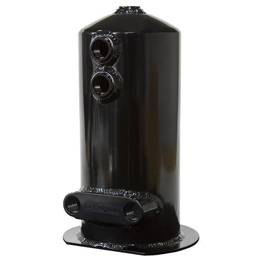 Aeroflow AF49-1024BLK Surge Tank 2.5L Spun Alloy Dual Feed Option 4 X -8orb