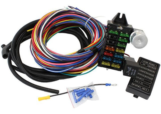 Aeroflow 12 Circuit Univrsal Wire HarneBraid Wire Shield 14 Fuse 12V