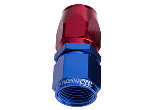 Aeroflow AF501-04 Alloy Straight Hose End -4AN Blue Cutter Style Swivel Nut AF501-04