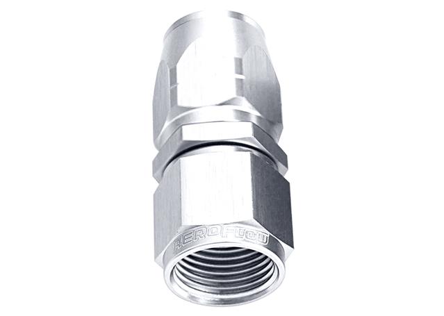 Aeroflow AF501-04S Alloy Straight Hose End -4AN Silver Cutter Style Swivel Nut AF501-04S