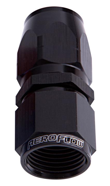 Aeroflow AF501-08BLK Alloy Straight Hose End -8AN Black Swivel Nut AF501-08BLK