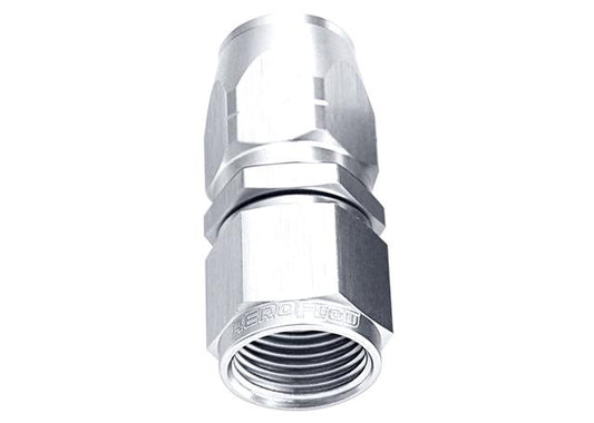 Aeroflow AF501-04S Alloy Straight Hose End -4AN Silver Cutter Style Swivel Nut AF501-04S