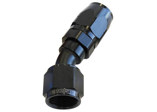 Aeroflow AF507-06BLK Alloy 30 Deg Hose End -6AN Black Cutter Style Full Swivel AF507-06BLK