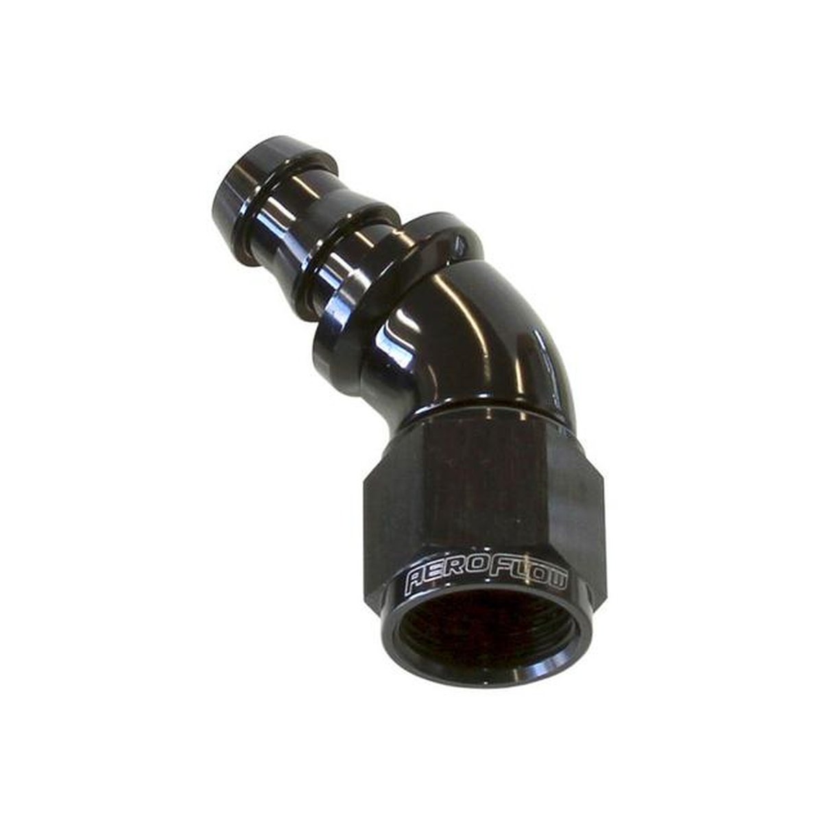 Aeroflow AF512-12BLK -12AN 45 Black Full Flow Push Lock AF512-12BLK
