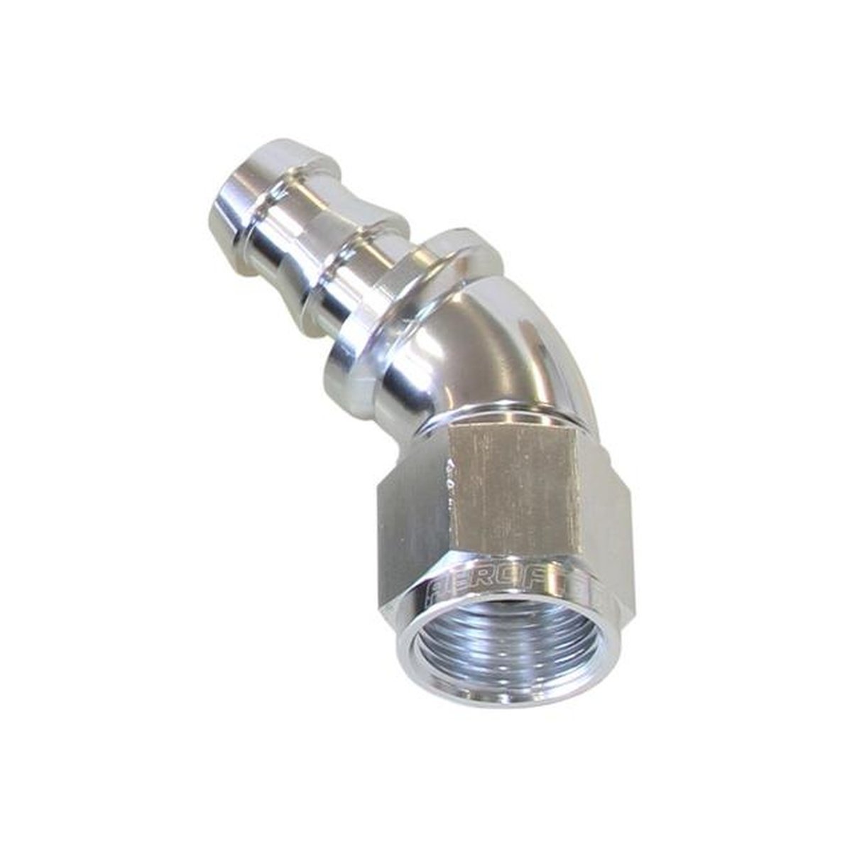 Aeroflow AF512-12S -12AN 45 Silver Full Flow Push Lock AF512-12S