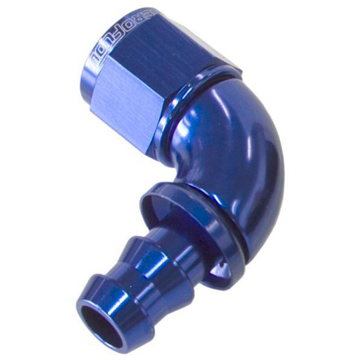Aeroflow AF513-06 -6AN 90 Blue Full Flow Push Lock AF513-06