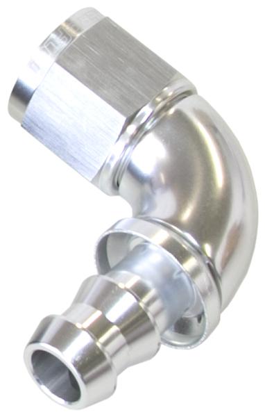 Aeroflow AF513-10S -10AN 90 Silver Full Flow Push Lock AF513-10S