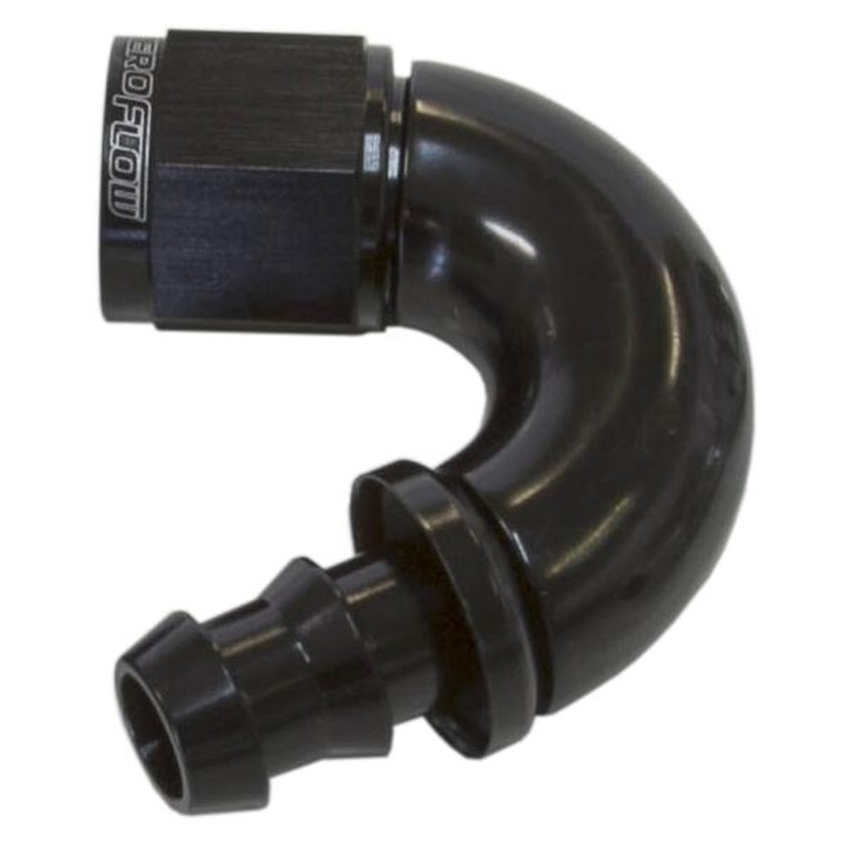 Aeroflow AF515-06BLK -6AN 150 Black Full Flow Push Lock AF515-06BLK