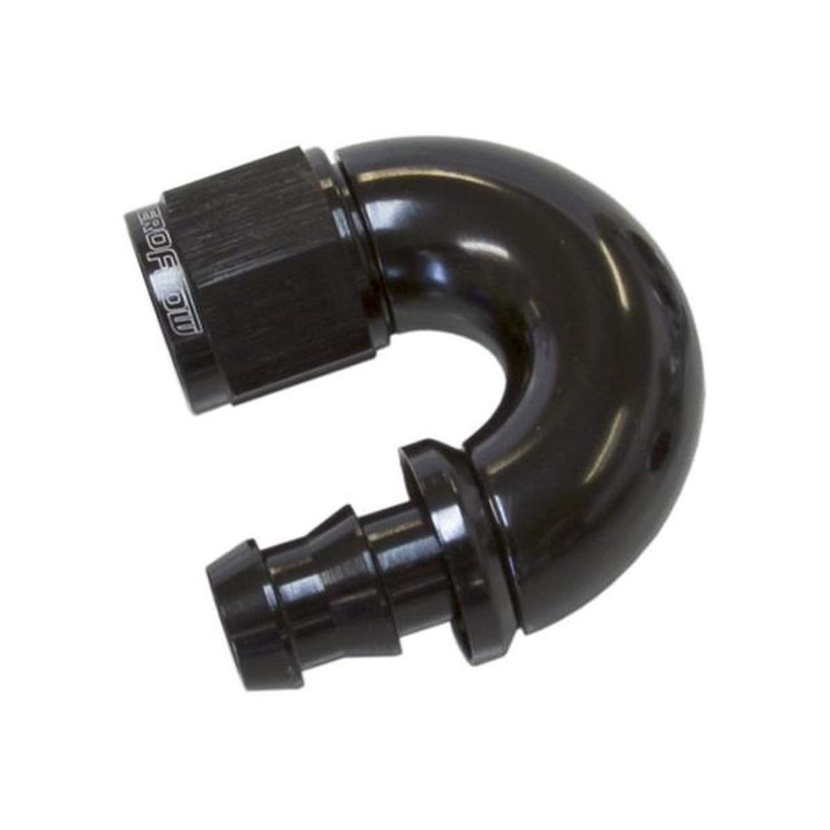 Aeroflow AF516-08BLK -8AN 180 Black Full Flow Push Lock AF516-08BLK