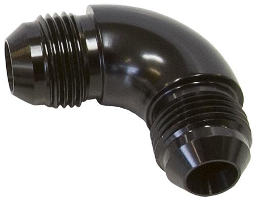 Aeroflow AF521-08BLK -8AN 90 Deg Male Flare Union Black Full Flow No Restriction AF521-08BLK