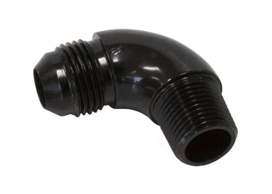 Aeroflow AF522-06BLK 90 Deg 1/4" To -6AN Full Flow Black No Restriction In Bend AF522-06BLK