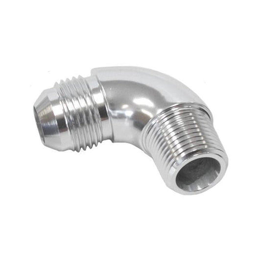 Aeroflow AF522-06-02S 90 Deg 1/8" To -6AN Full Flow Silver No Restriction In Bend AF522-06-02S