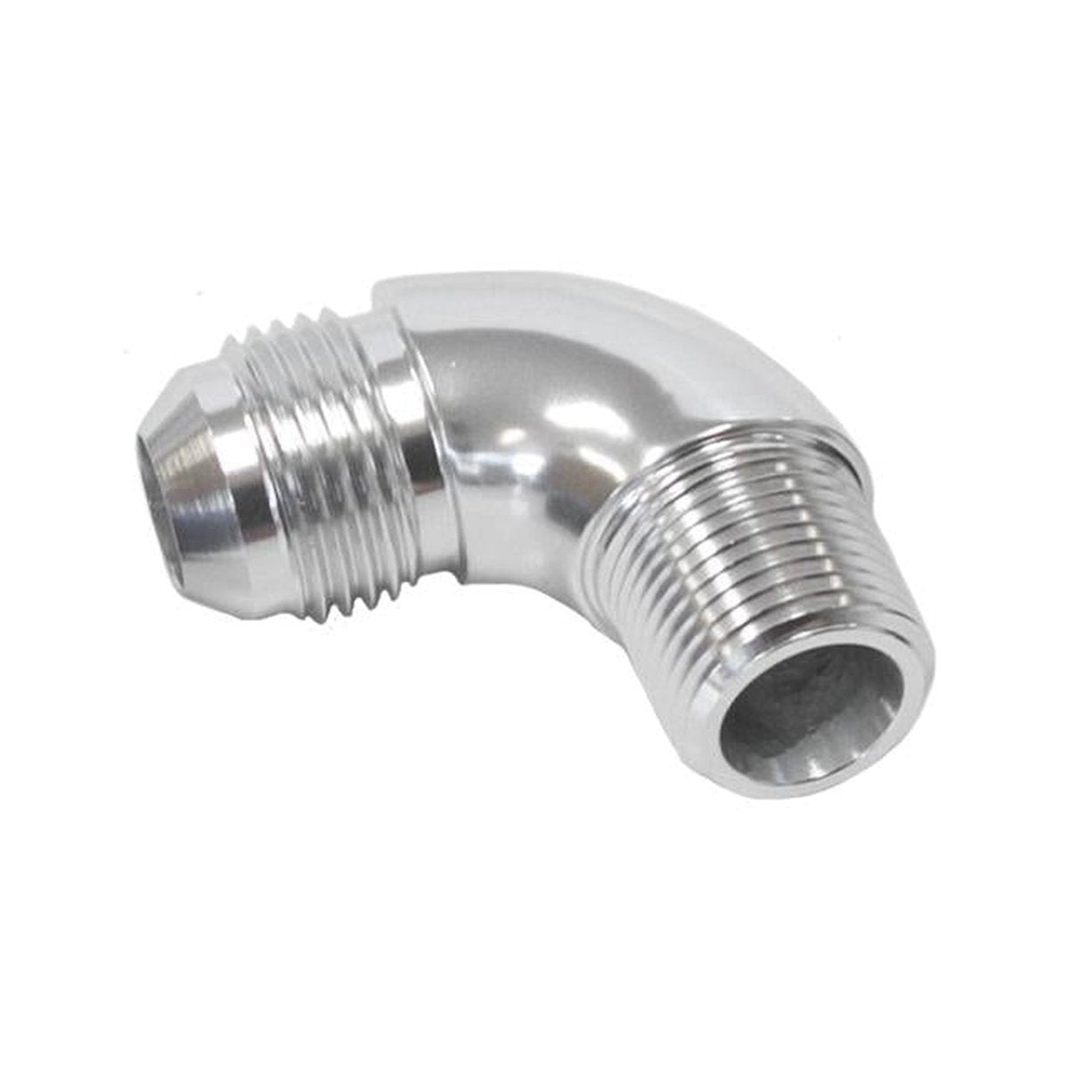 Aeroflow AF522-08S 90 Deg 3/8" To -8AN Full Flow Silver No Restriction In Bend AF522-08S