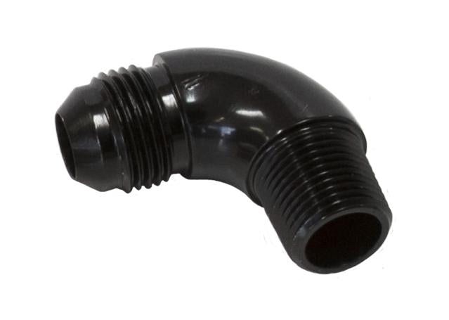 Aeroflow AF522-08-08BLK 90 Deg 1/2" To -8AN Full Flow Black No Restriction In Bend AF522-08-08BLK