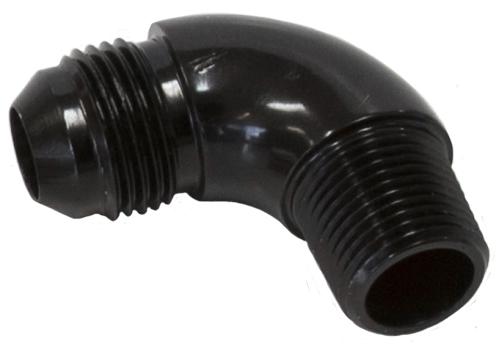 Aeroflow AF522-10-06BLK 90 Deg 3/8" To -10AN Full Flow Black No Restriction In Bend AF522-10-06BLK