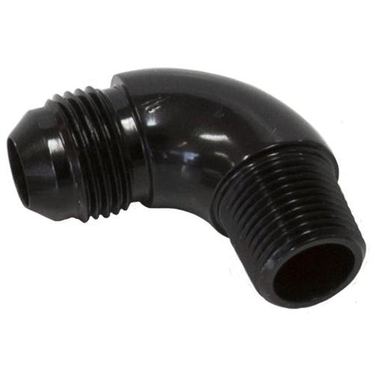 Aeroflow AF522-08BLK 90 Deg 3/8" To -8AN Full Flow Black No Restriction In Bend AF522-08BLK