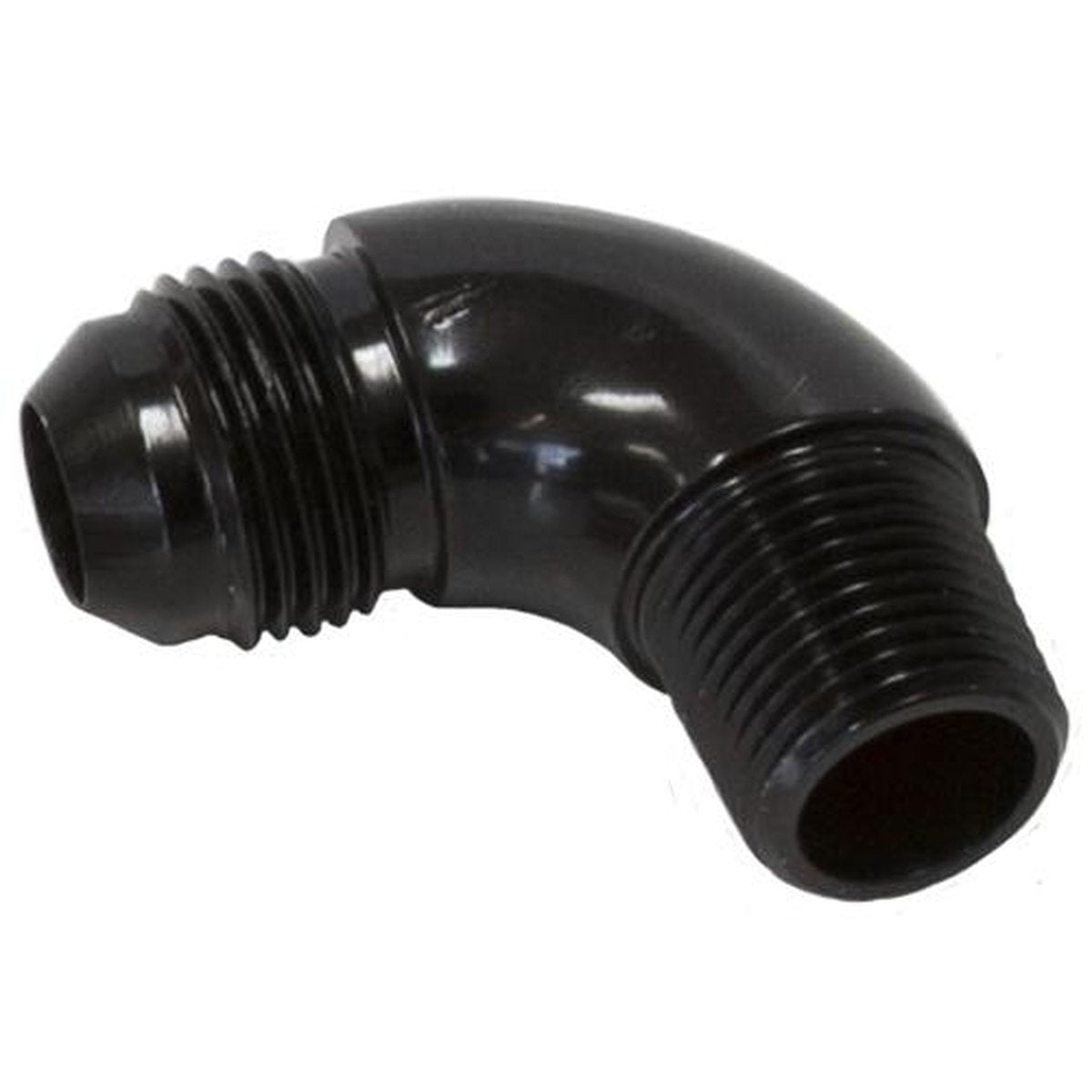 Aeroflow AF522-12-08BLK 90 Deg 1/2" To -12AN Full Flow Black No Restriction In Bend AF522-12-08BLK