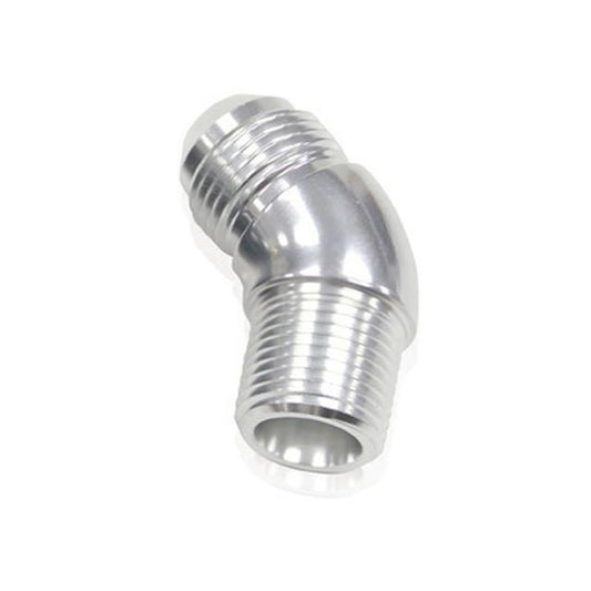 Aeroflow AF523-06-06S 45 Deg 3/8" To -6AN Full Flow Silver No Restricion In Bend AF523-06-06S