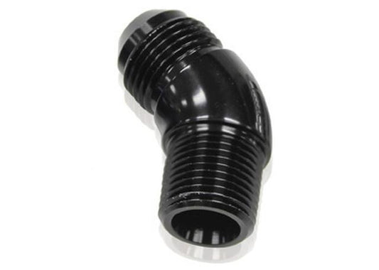 Aeroflow AF523-10-12BLK 45 Deg 3/4" To -10AN Full Flow Black No Restricion In Bend AF523-10-12BLK