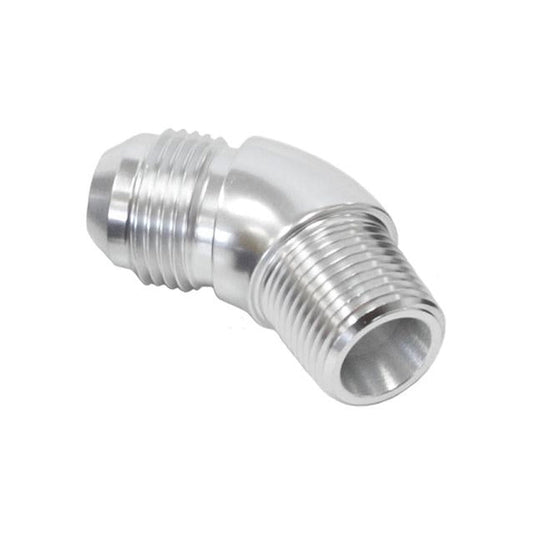 Aeroflow AF523-08S 45 Deg 3/8" To -8AN Full Flow Silver No Restricion In Bend AF523-08S
