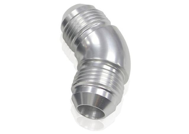 Aeroflow AF527-08S -8AN 45 Deg Male Flare Union Silver Full Flow No Restrictio AF527-08S