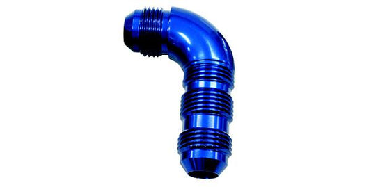 Aeroflow AF533-06 90 Deg Bulkhead -6AN Full Flow Blue No Restriction Nut Seper AF533-06