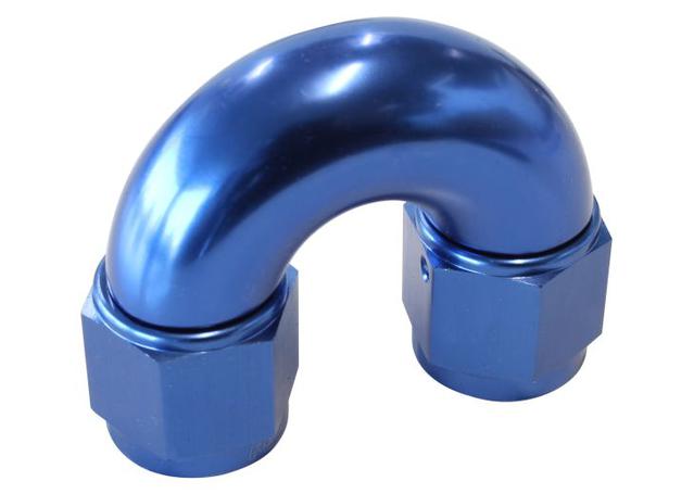 Aeroflow AF536-08 -8AN 180 Deg Swivel Coupler Blue Billet Full Flow 1 Piece AF536-08