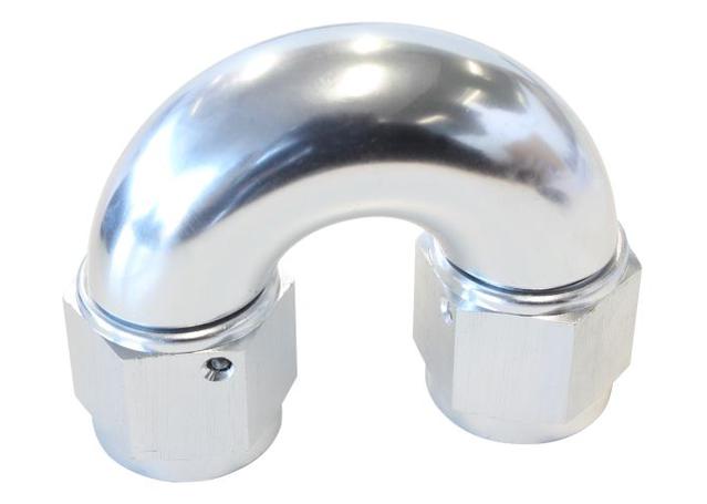 Aeroflow AF536-10S -10AN 180 Deg Swivel Coupler Silver Billet Full Flow 1Piece AF536-10S