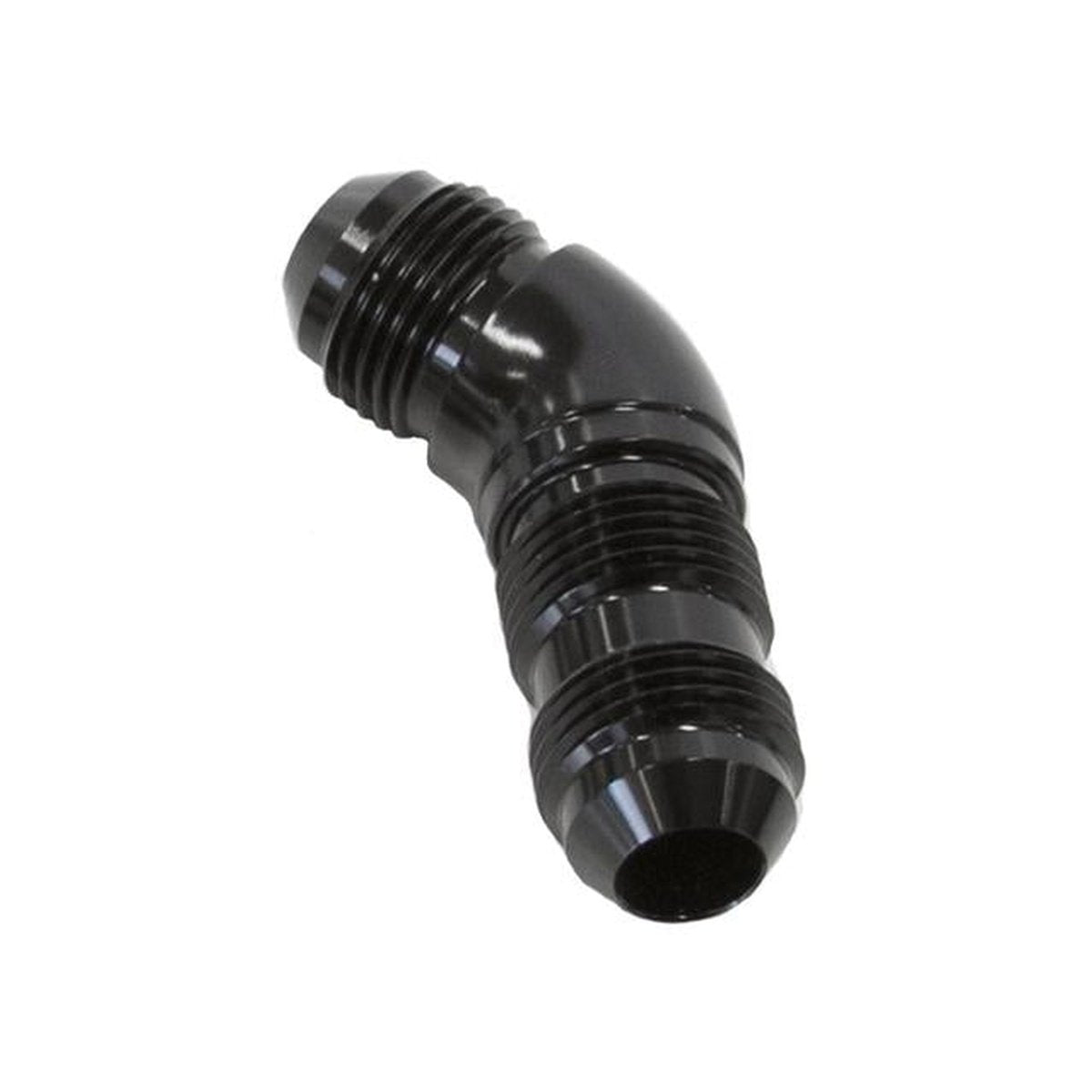 Aeroflow AF537-06BLK 45 Deg Bulkhead -6AN Full Flow Black No Retrictio Nut Seperat AF537-06BLK