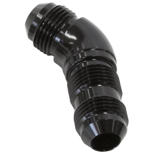 Aeroflow AF537-08BLK 45 Deg Bulkhead -8AN Full Flow Black No Retrictio Nut Seperat AF537-08BLK