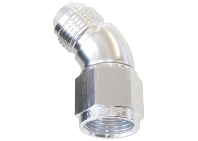 Aeroflow AF542-04S 45 Deg Female - Male -4AN Silver Full Flow AF542-04S